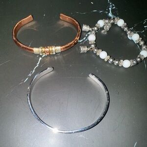 Chic Silver and Gold-Toned Bracelet Trio